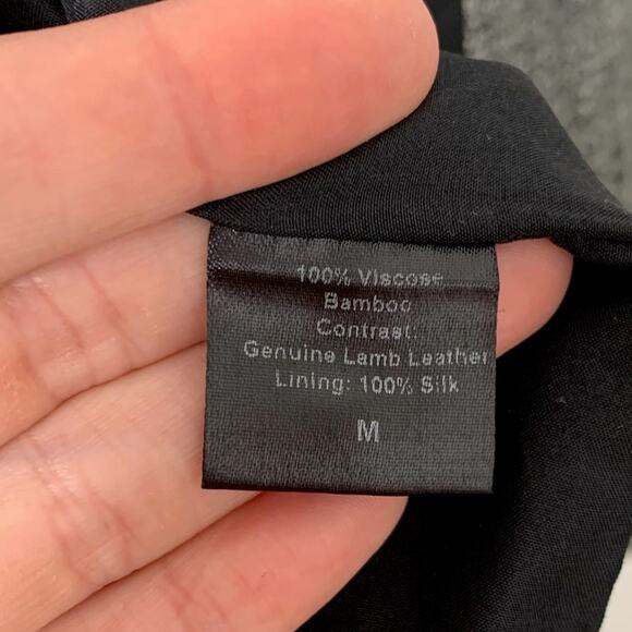 Jenni Kayne Dark Gray Blazer Lamb Leather Button Closure Womens Medium - Picture 13 of 13